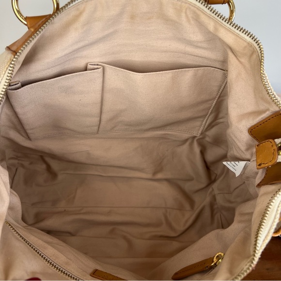 J. Crew Crossbody/Shoulder Bag/Handbag Cream Canvas and Tan Leather - Picture 9 of 13